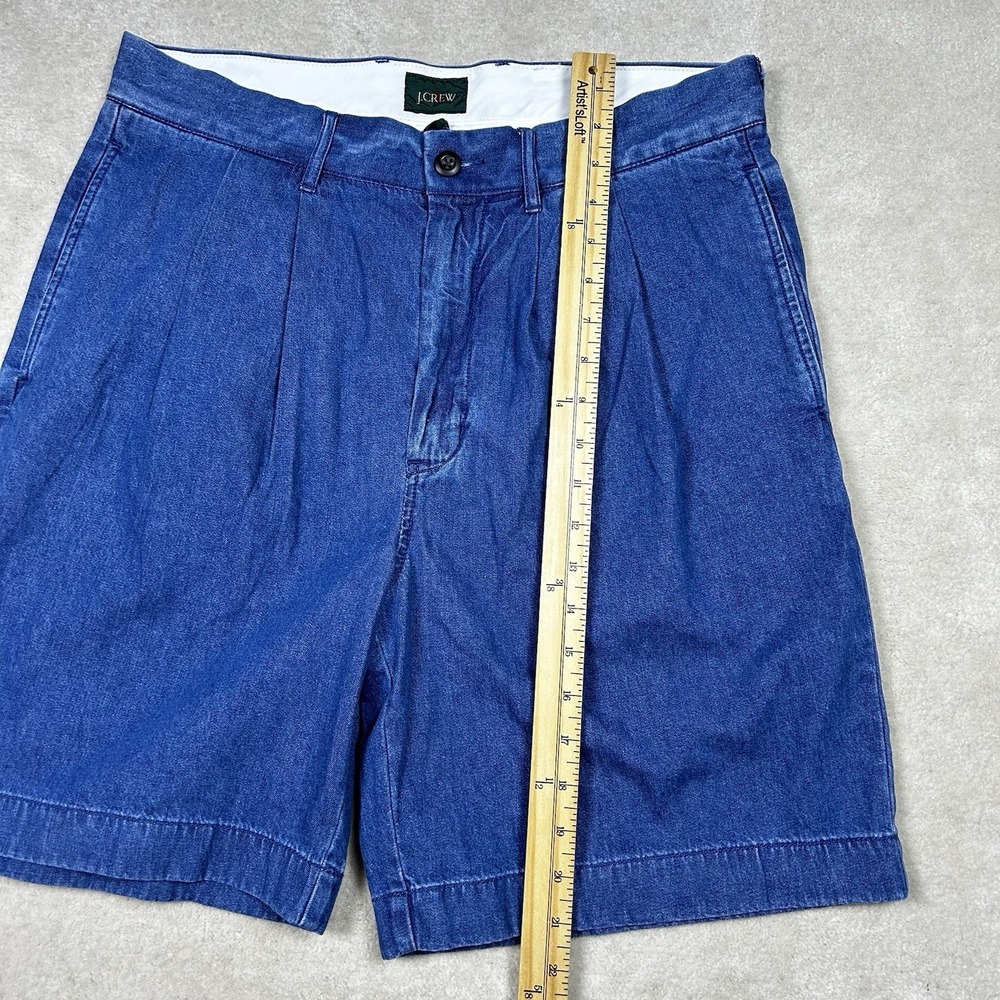 J Crew Shorts Men's 32 Denim Pleated Chambray Dock Oarsman MSRP $158 Dad - Picture 7 of 8